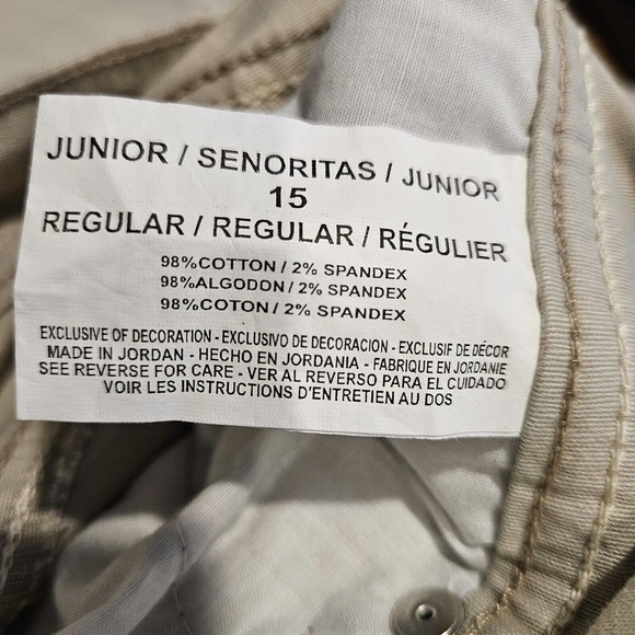 LEI Jeans Juniors 15 Regular Sophia Hipster Flare Ivory Stretch Logo Embroidered - Picture 7 of 12